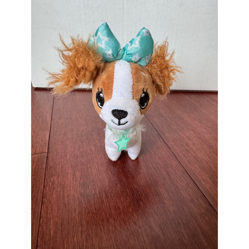 Wish Me Cavalier King Charles Spaniel Mini Plush Dog Brown White Teal Bow 4.5"